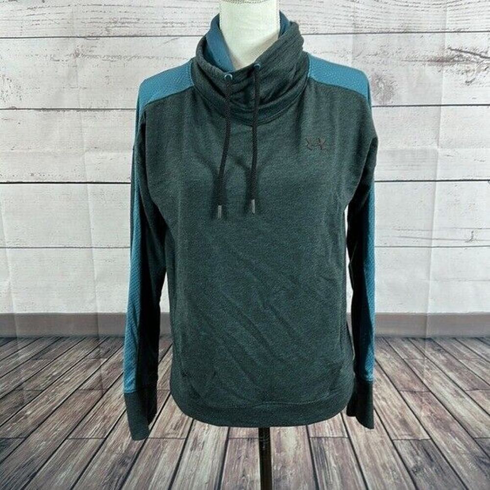 Under Armour UA Womens Featherweight Fleece Pull Over Small Funnel Neck‎ mesh